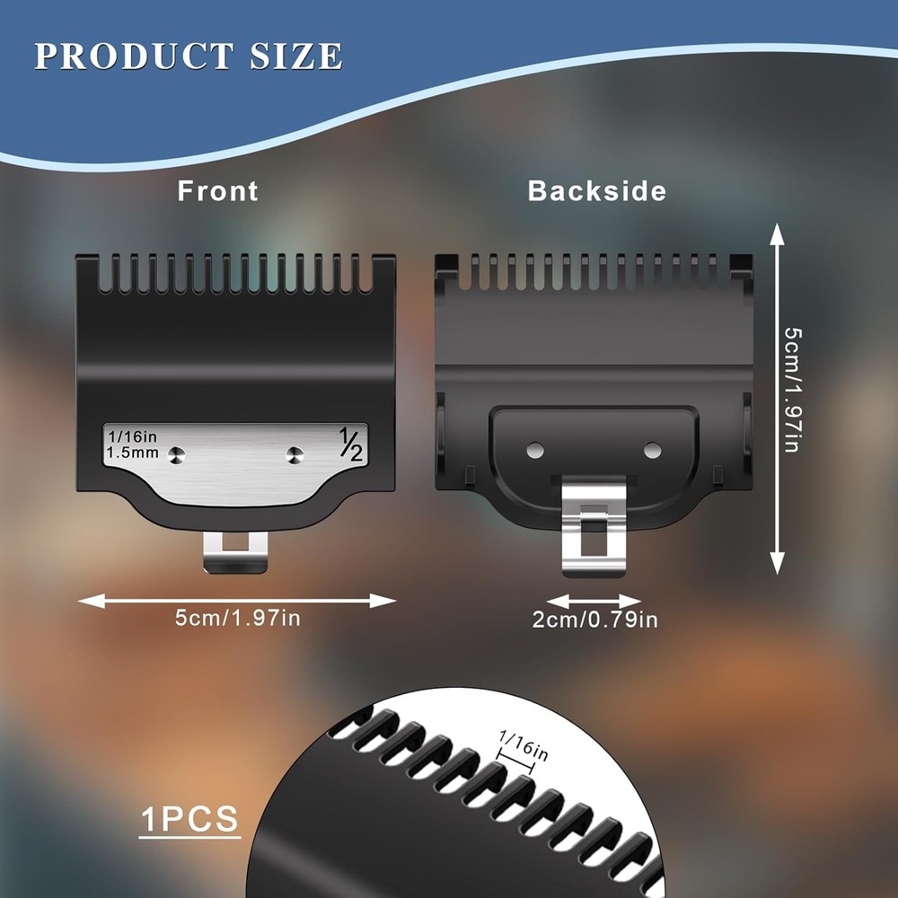 Professional for Wahl Clipper Guards Set, 10 Pcs Coded Cutting 10 Pack, Black
