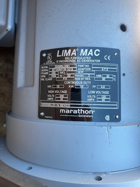 Lima MAC 15 KW Self-Regulated Sychronuous AC Generator, New