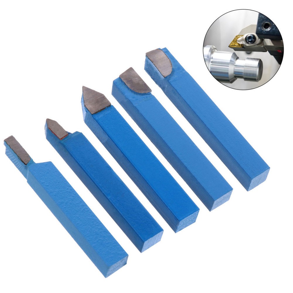 5PCS Bit Cutting Set Lathe Parting Tool Carbide Tipped Hole Brazing Tool Kit