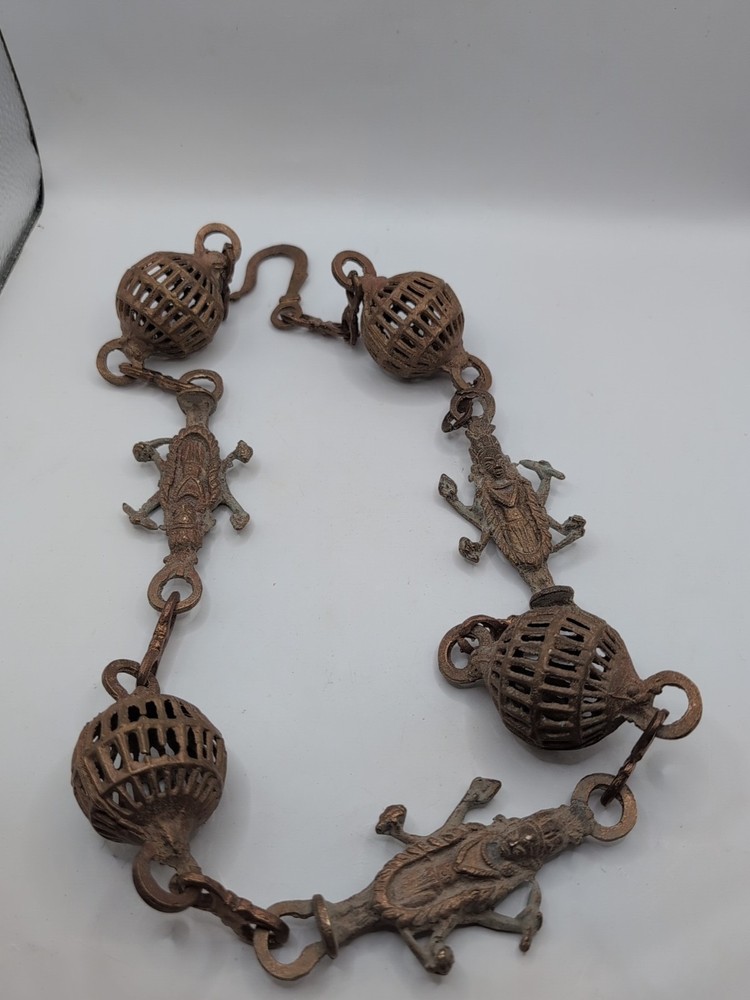 Rare Antique Solid Bronze 40" Hanging Ceremonial Piece