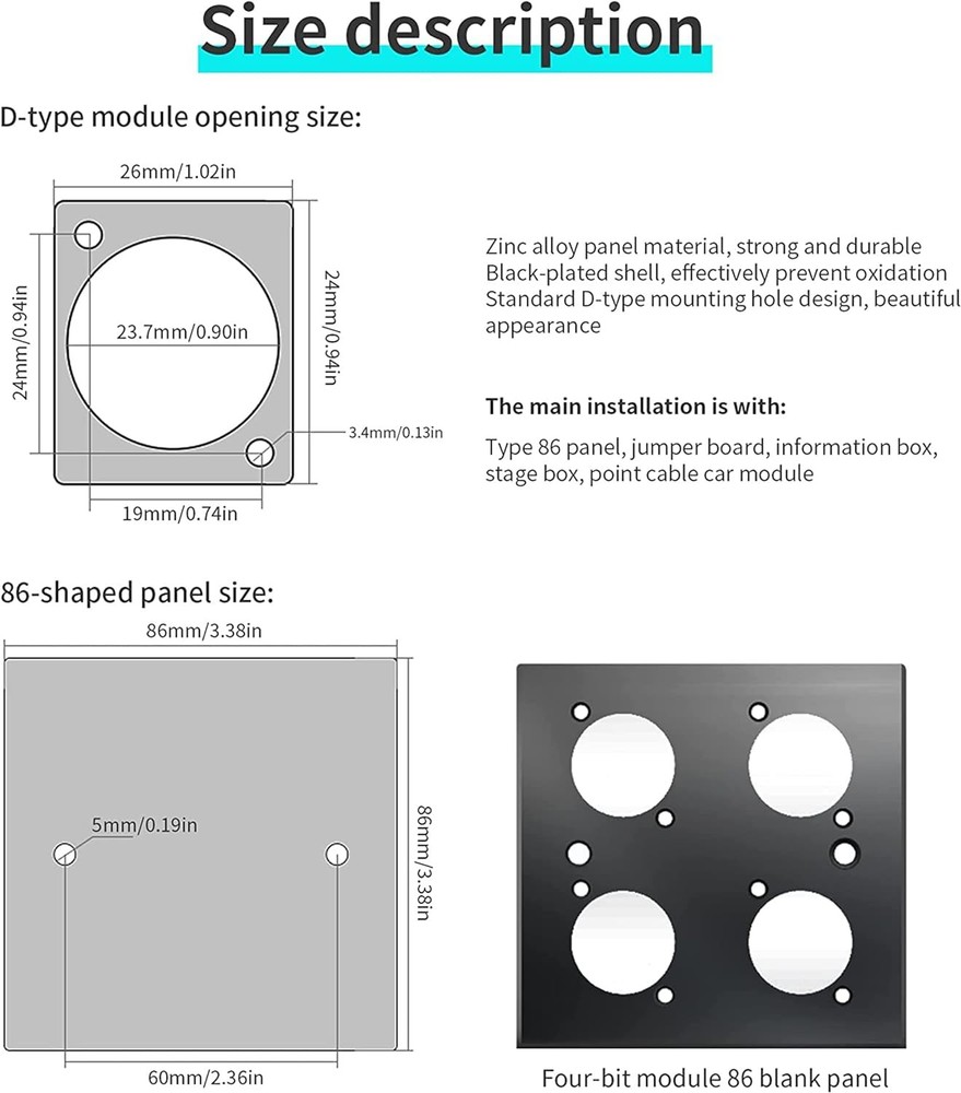 D Type Panel Mount Adapter Coupler USB C 3.1 Female to Panel...