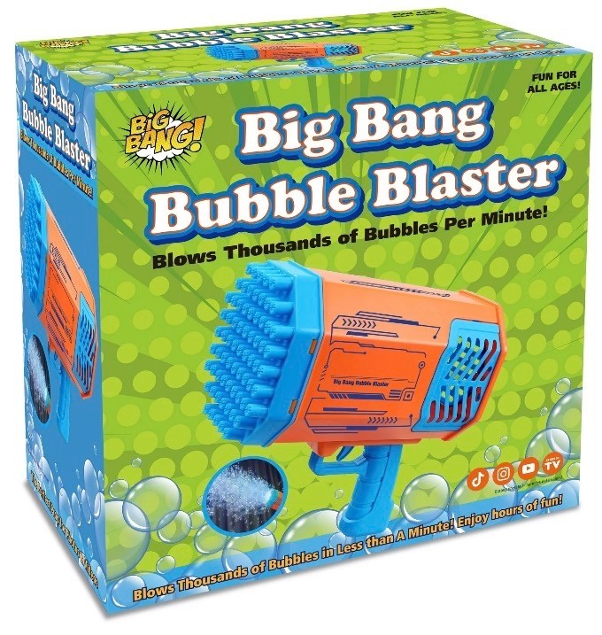 Light Up Bubble Gun Blower Machine with Solution Tray 1000s Bubbles Per Minute