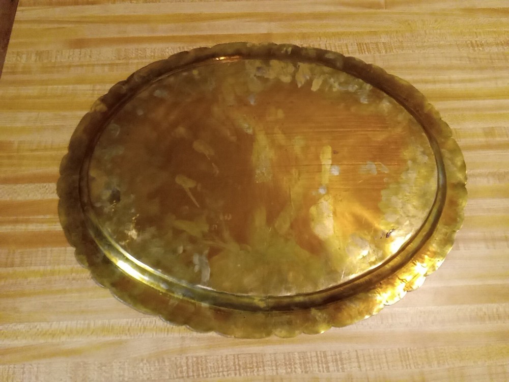 Handmade Indian Hindu Krishna Bronze Serving Dish