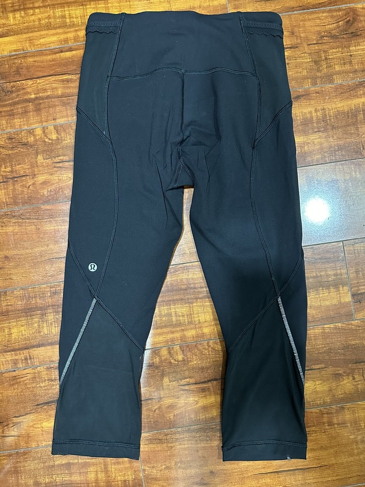 lululemon crop leggings black size 4