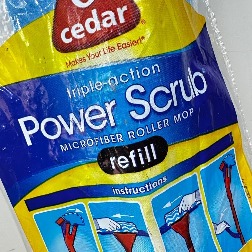 O Cedar Roller Mop Refill Power Scrub Microfiber Wave Sponge Triple-Action Clean