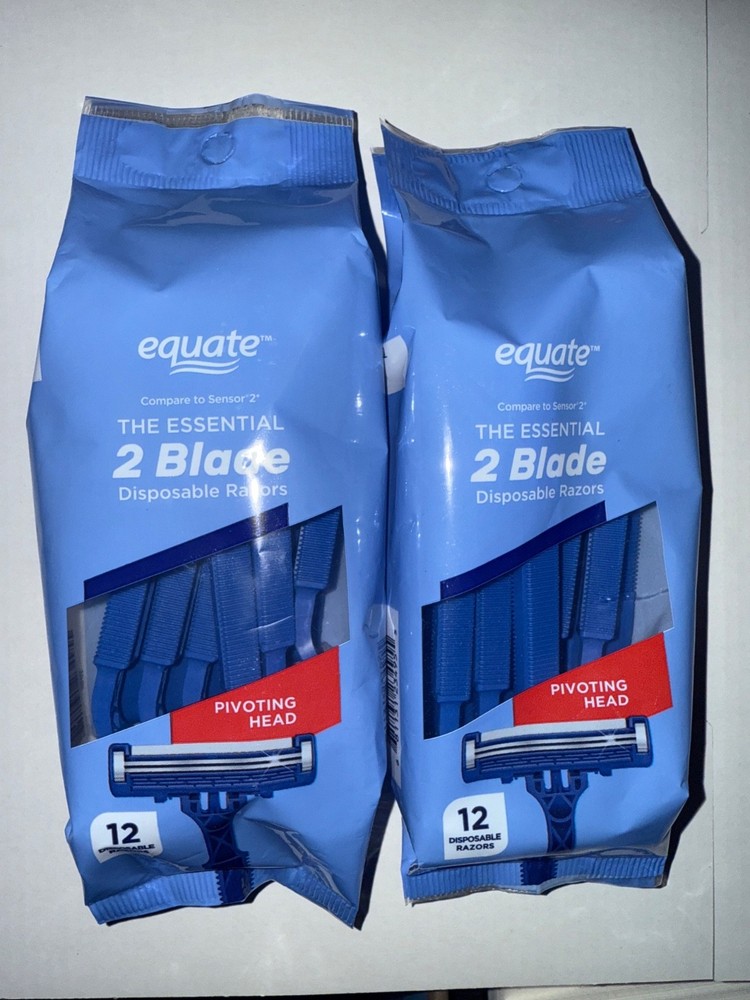 equate 2blade. 12 ct disposable razor (pack 2)