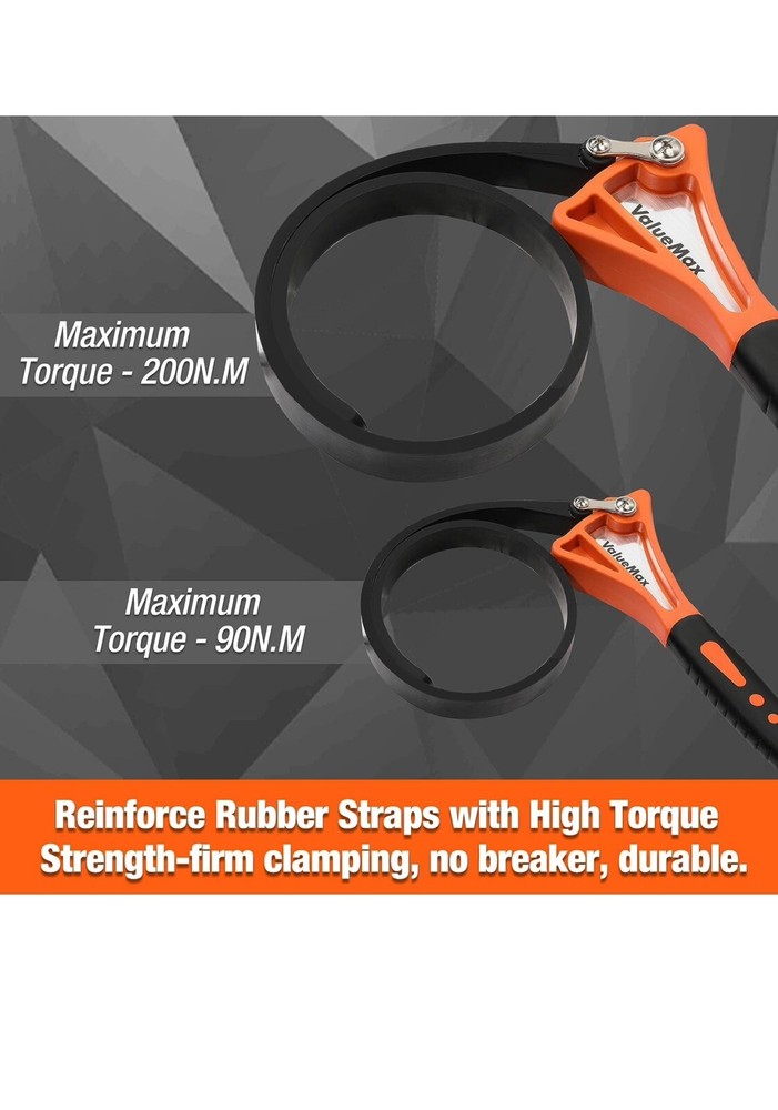 ValueMax 2-piece Strap Wrench Set, Adjustable Wrench with Max Diameter 4" (Small