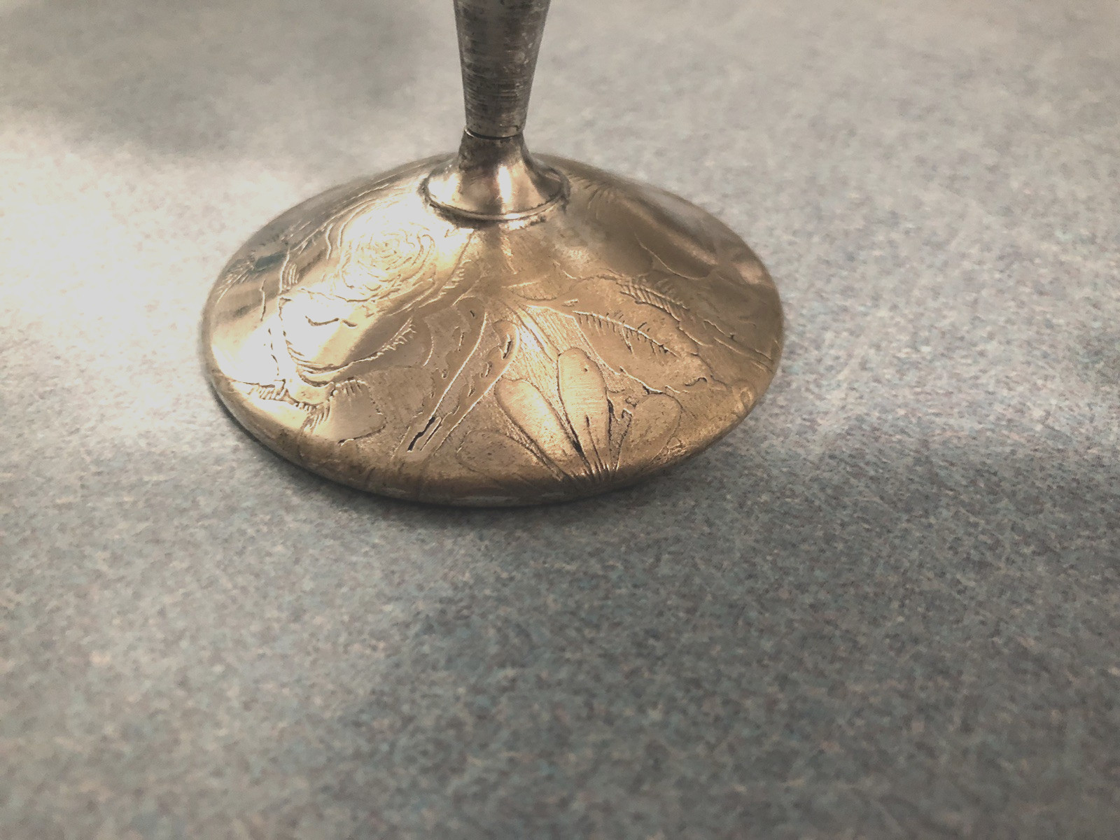 Vintage W.B. MFG Co. Silver Plate Goblet - TAPESTRY - Floral 3550