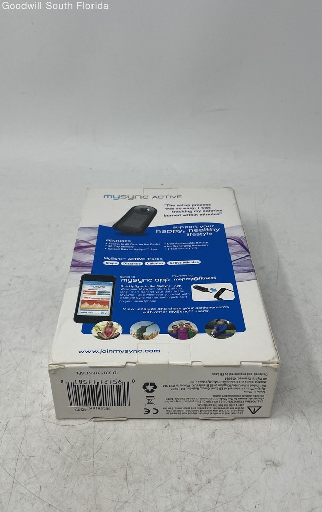 Mysync Black Activity Tracker For Pedometer Step Counter Calories Sleep
