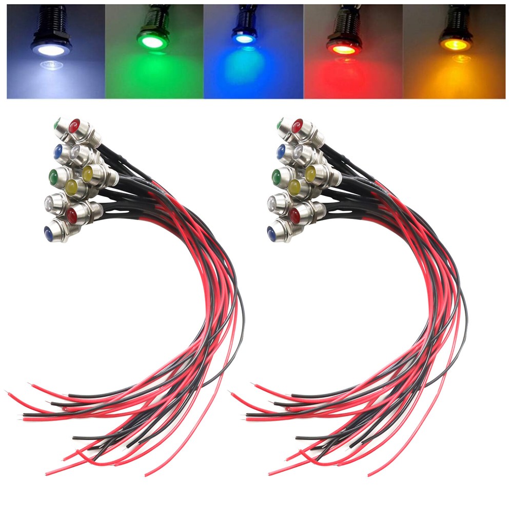 10/20 Car Boat LED Indicator Light 12V 1.8W Pilot Dash Panel Warning Single Lamp