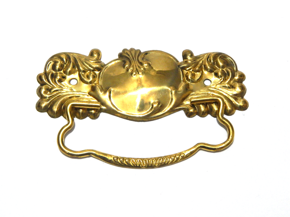 Victorian Vintage Drawer Pull Brass With Large Backplate
