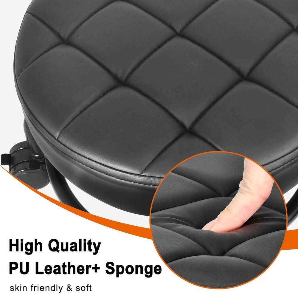 Low Roller Seat Low Height Rolling Stool PU Leather Rolling Stool, Style 3