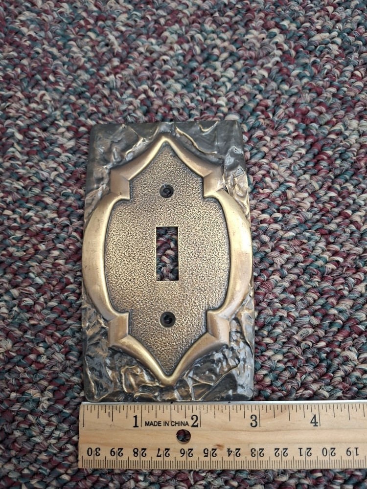 Brass Wall Cover Switch Plate Single One Toggle Light Switch vintage
