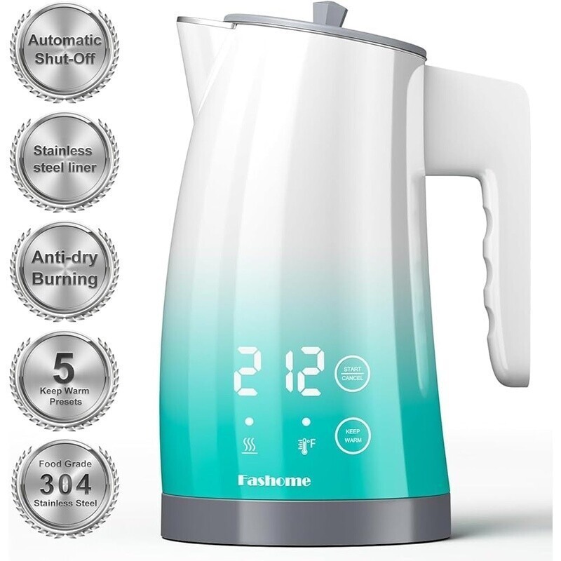 Electric Kettle Temperature Control 304 Stainless LED Digital Touch-Screen New