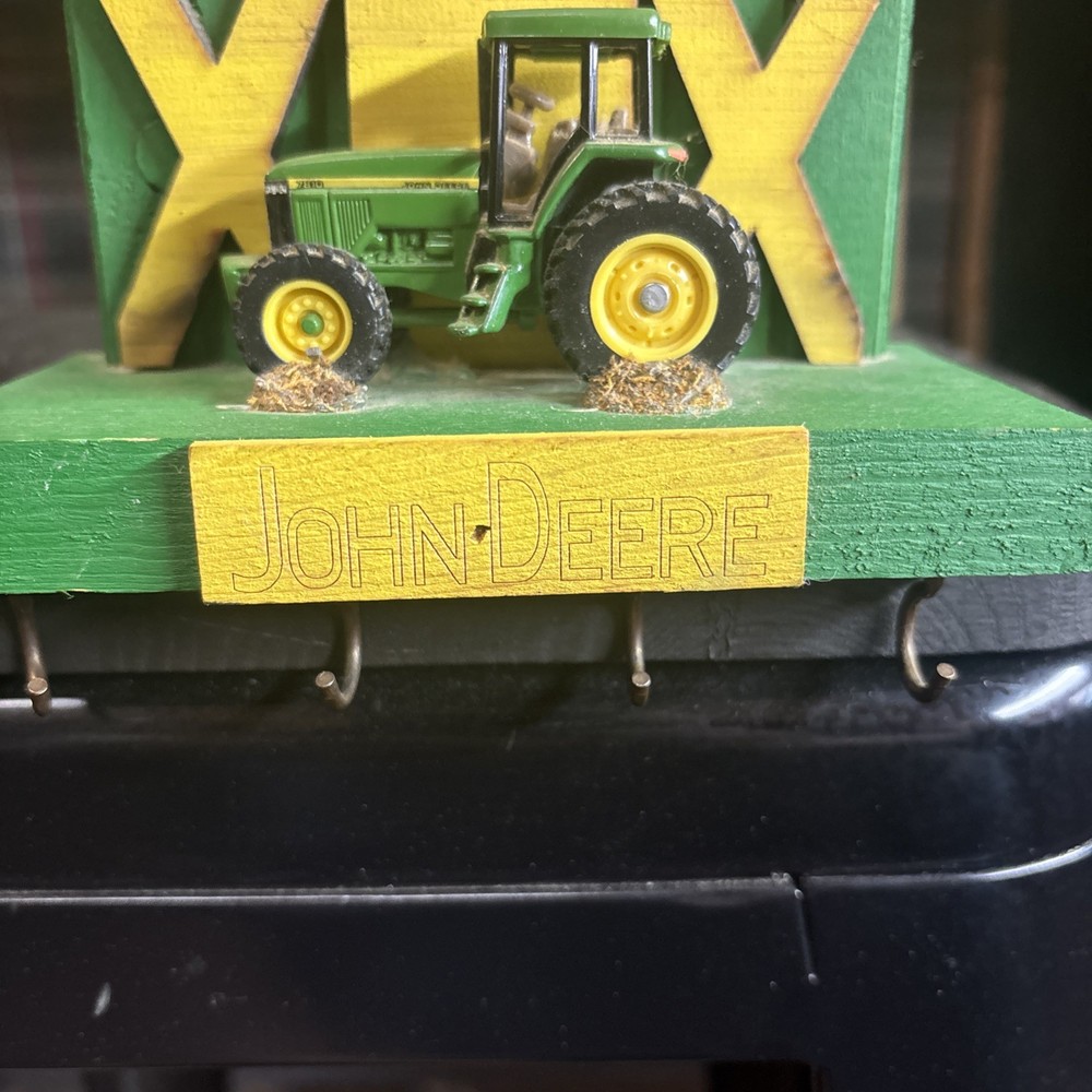 John Deere Tractor Wall Hanging with Hooks Hat/Key Rack