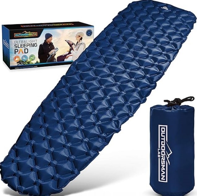 Sleeping Pad for Camping - Patented Camp Mat, Ultralight - blue