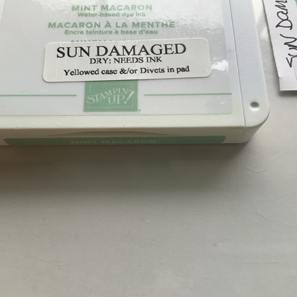 Stampin Up Ink Pad MINT MACARON Current Case Design AS IS FLAW