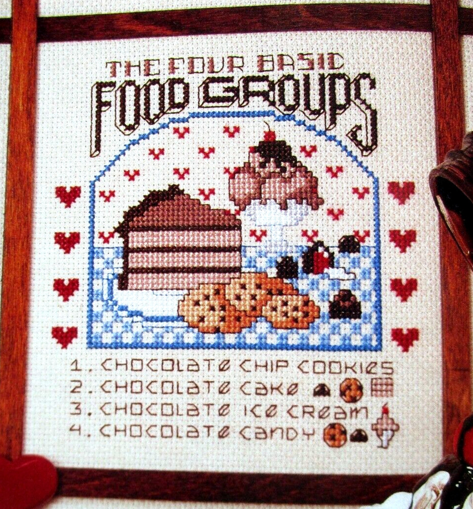 Hometown Sampler Food Groups Romance Lace Hearts CROSS STITCH PATTERNS