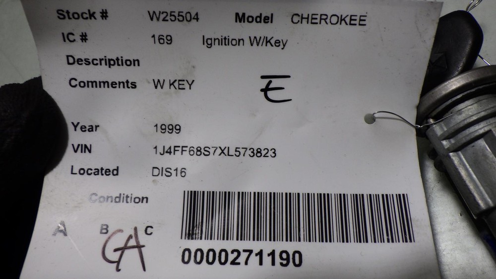 99 JEEP CHEROKEE Ignition W/Key