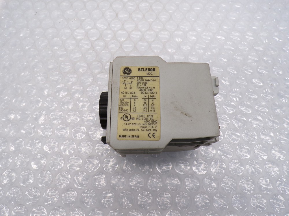GENERAL ELECTRIC BTLF60D TIMER 1-60S NSNP