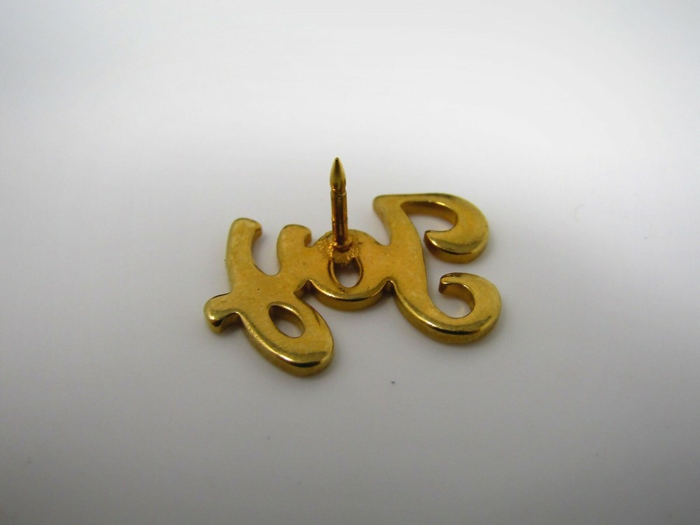 Joy Pin Brooch Gold Tone Cursive Script Word Lapel Hat Inspirational Positive