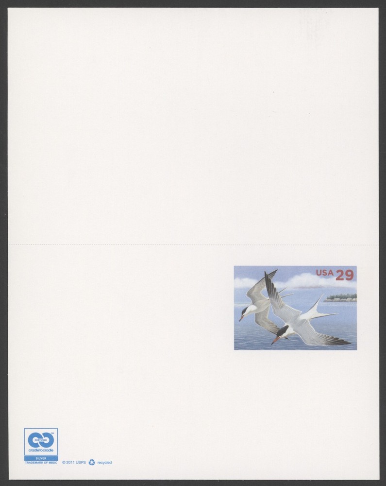 UX621 29c Common Terns, FDC Reply Postal Card