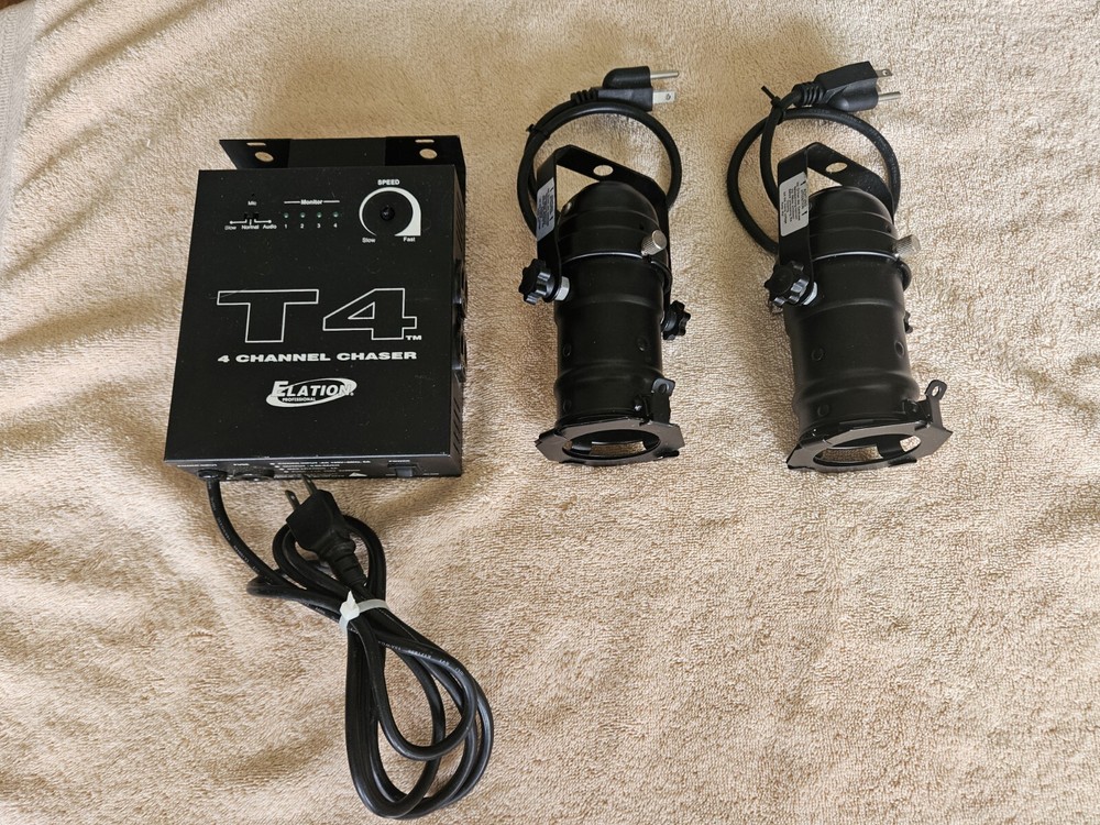 Elation T4 Professional 4 Channel Chaser Light Controls With Stage Lights