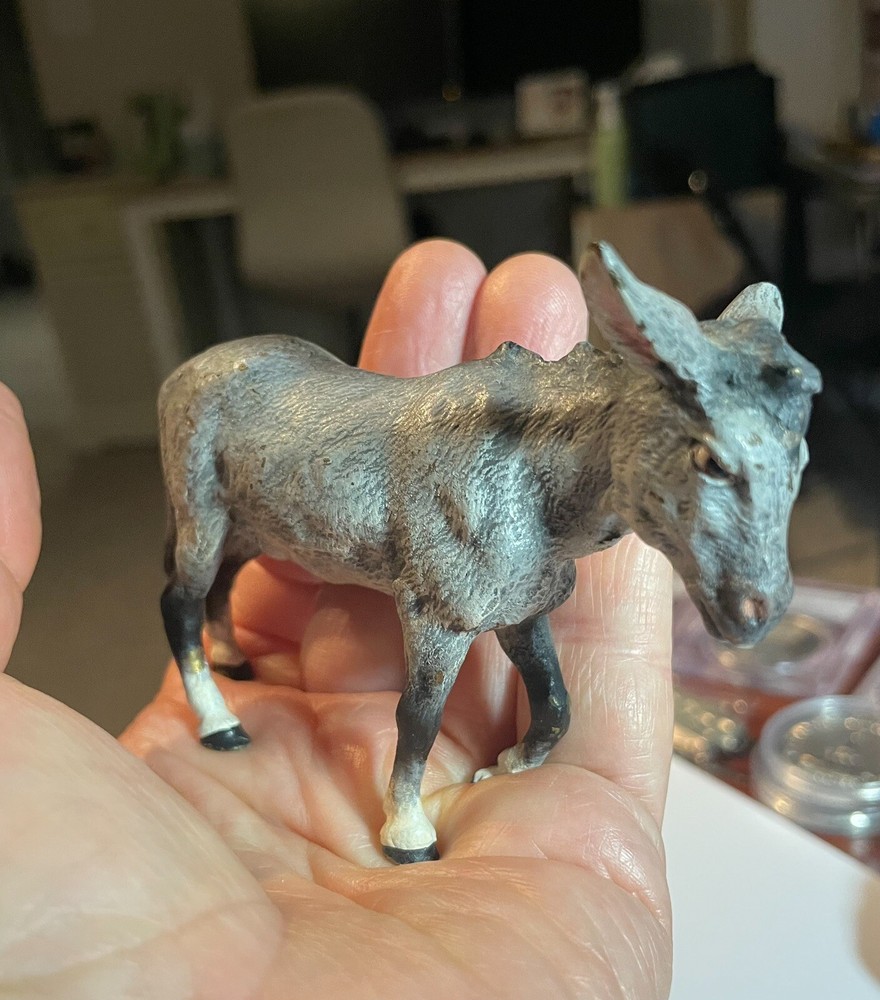 Rare Cold Painted Austrian Vienna Bronze Donkey