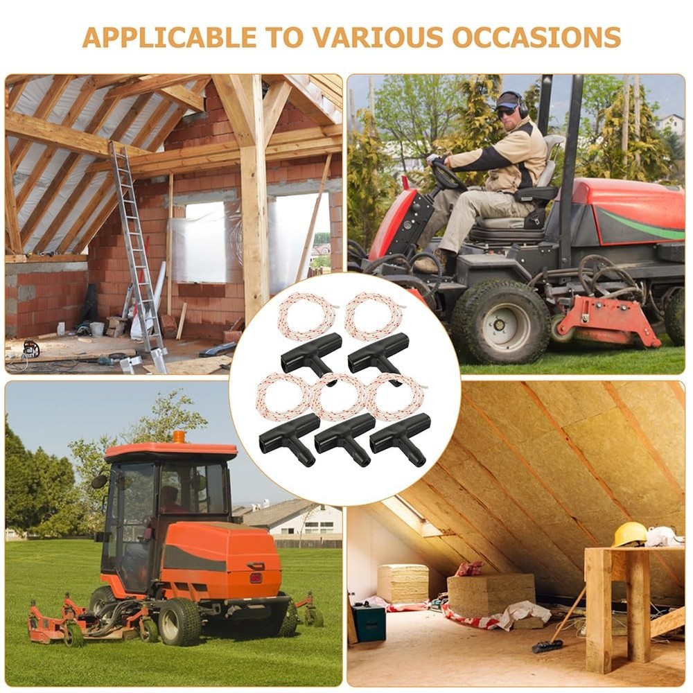 2 Sets Attic Pull Down Cord with Handle, 4M Garage Door Emergency Release Rop...