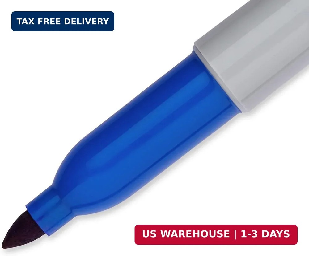 Sharpie Permanent Markers | Fine Point | Black & Blue | 2 Count