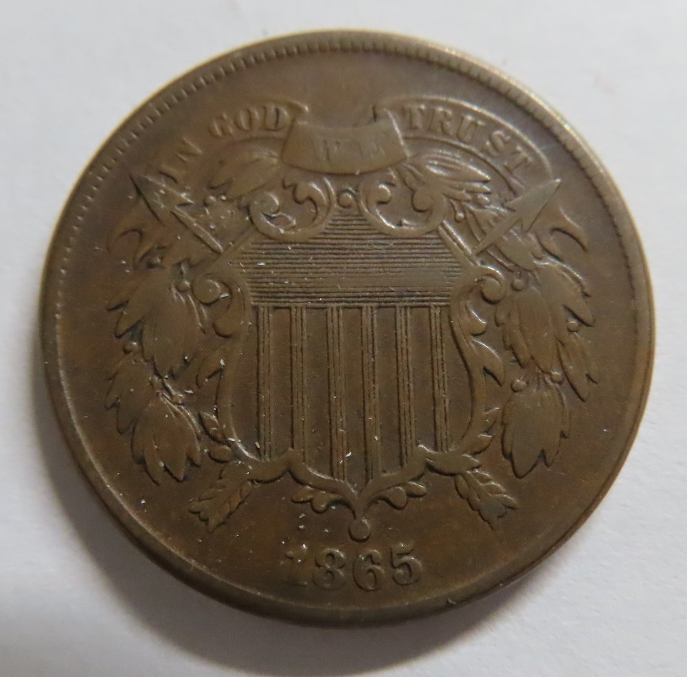 1865 Two Cent Shield Piece - Circulated but nice