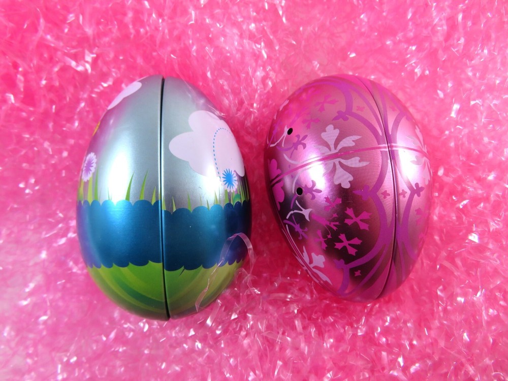 Empty Tin Easter Eggs With Ventilation Holes Candy Containers Spring Décor