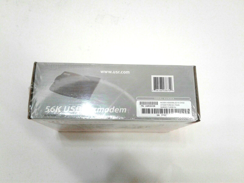 US Robotics USR5633B 56K USB FaxModem Advanced Dial-Up Connectivity Plug & Play