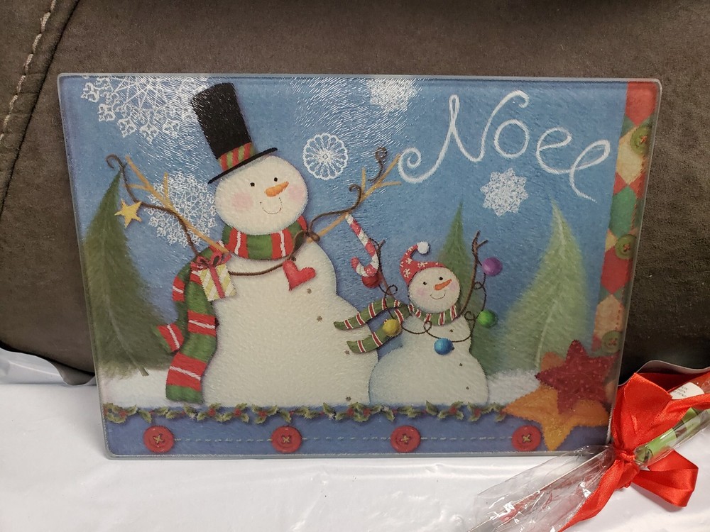 Kitchen - Chrismas Cutting Board with Utensil with Snowman on the Front