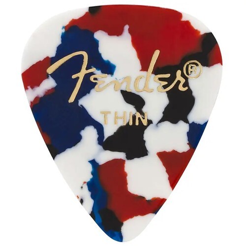 Fender 351 Classic Celluloid Guitar Picks, Confetti, Thin, 3 Pack
