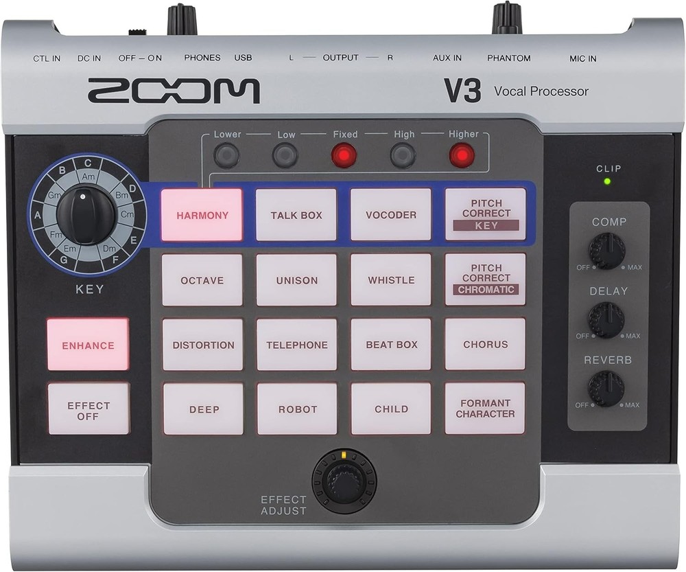 Zoom V3 Multi-Effect Vocal Processor USB Interface for Live Streaming Podcasting