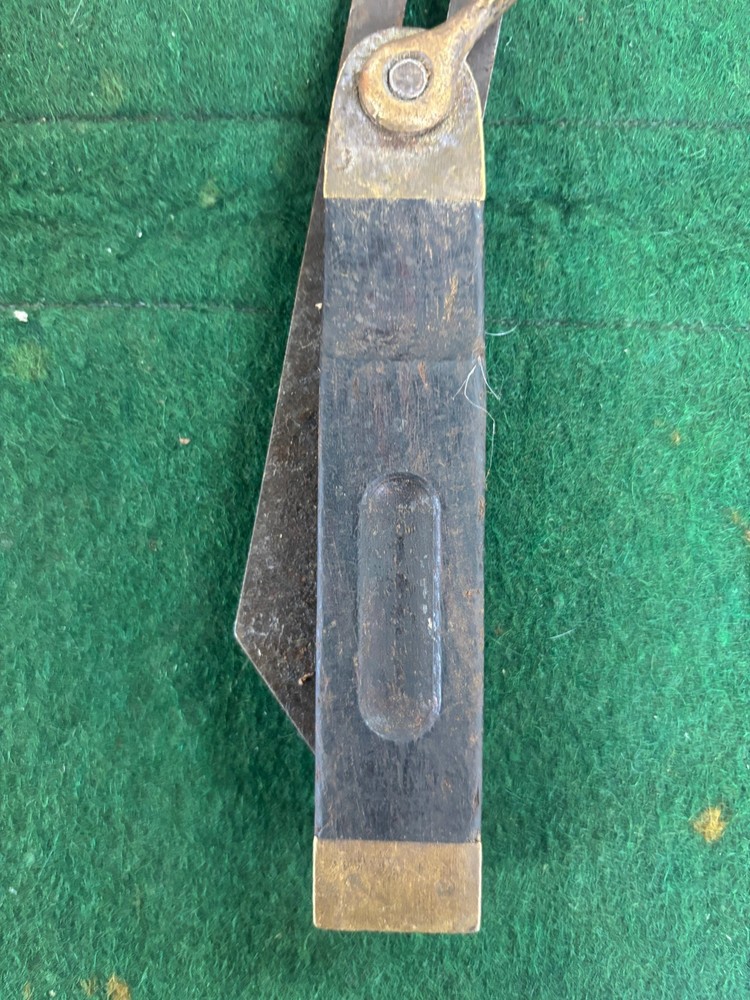 Vintage Brass & Ebony Sliding Bevel