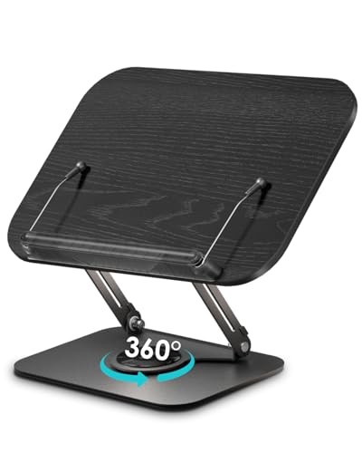 Book Stand for Reading,Book Holder, Height&Angle Adjustable, 360° Rotating