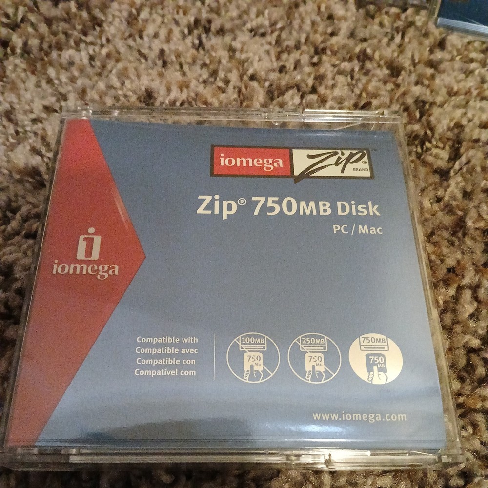 Iomega Zip Disks 750MB PC Data Storage Disc Blank Media (×3)