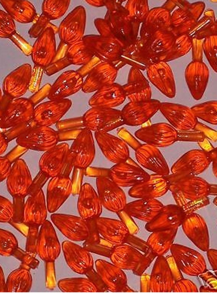 Ceramic Christmas Tree  Lights~~ Orange~~Small Twists (25)