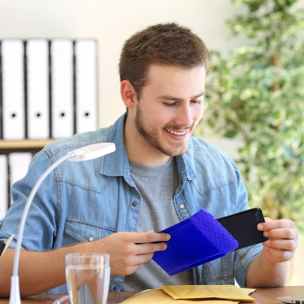 Multipurpose 4x8 Inch Padded Envelopes - Royal Blue Bubble Mailers (50 Count)