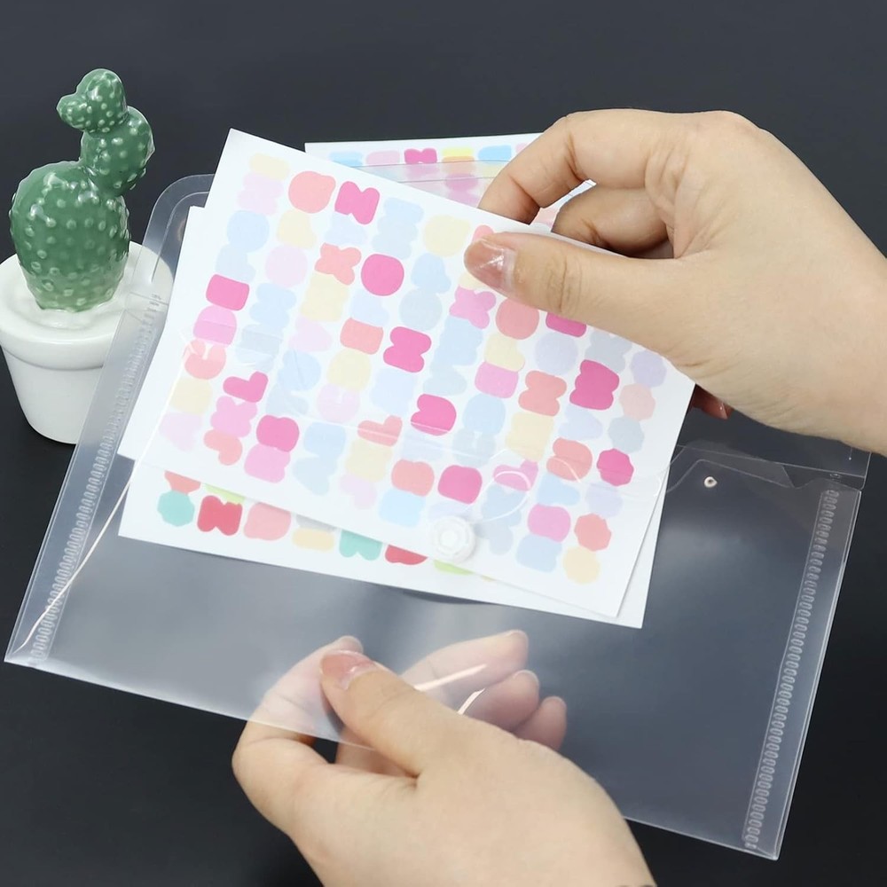 Plastic Envelopes 10 Pack Clear Document Folders，Plastic Envelopes with Snap C