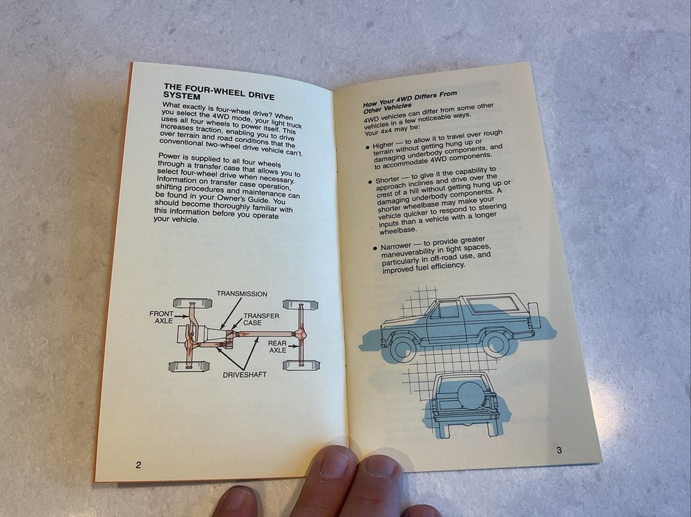 1982 Ford Owners Guide Supplement For Safe 4x4 Driving