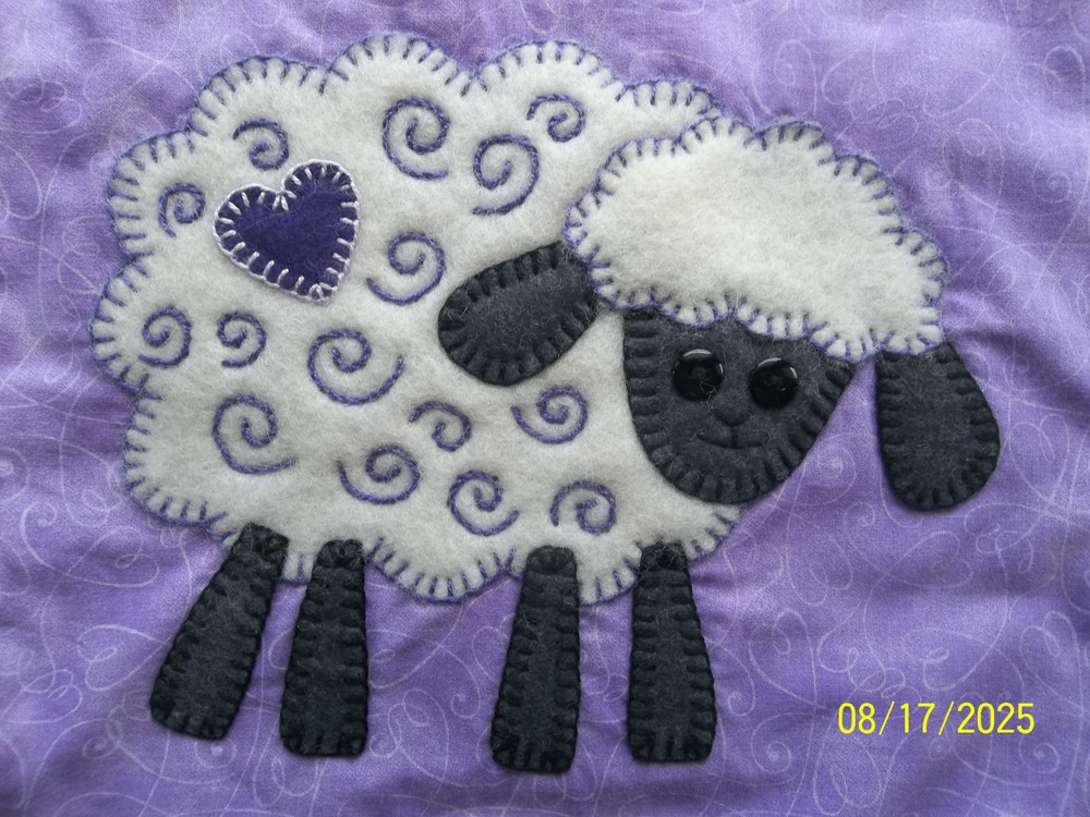 Handmade Fabric Applique Project Bag for Needlework/Crafts - Lined