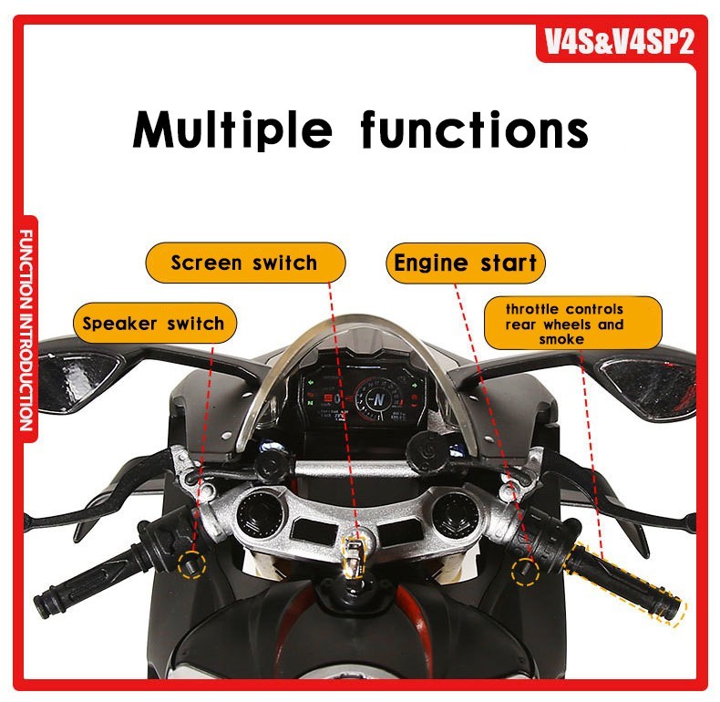 Ducati 1:6 Die-Cast Motorcycle Model, Multi-Function, Premium Gift for Him