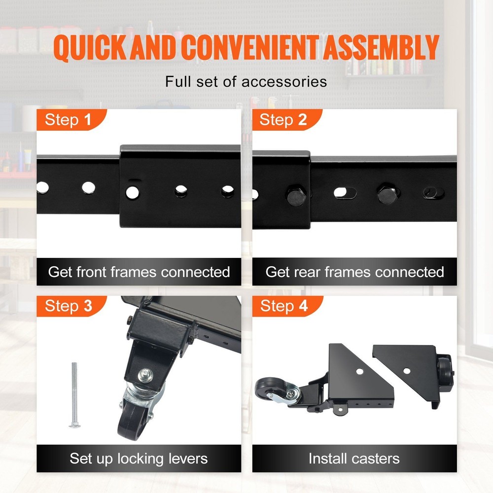 Lockable Caster Equipped 500lb Mobile Base for Workshop Appliances