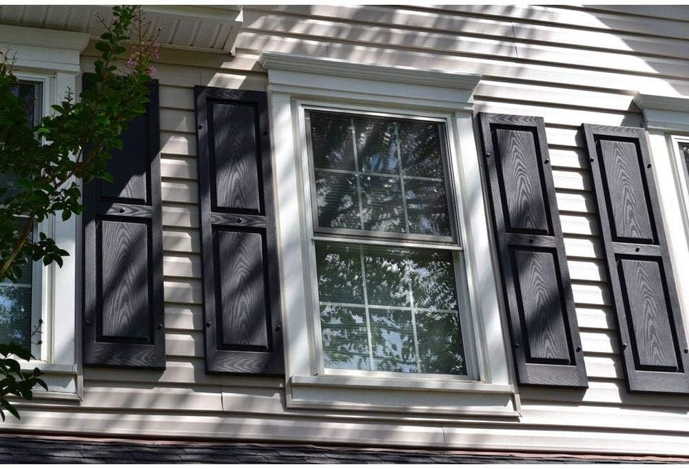 Custom White Raised Panel Shutters - 14.5"W x 36"H (Pair)