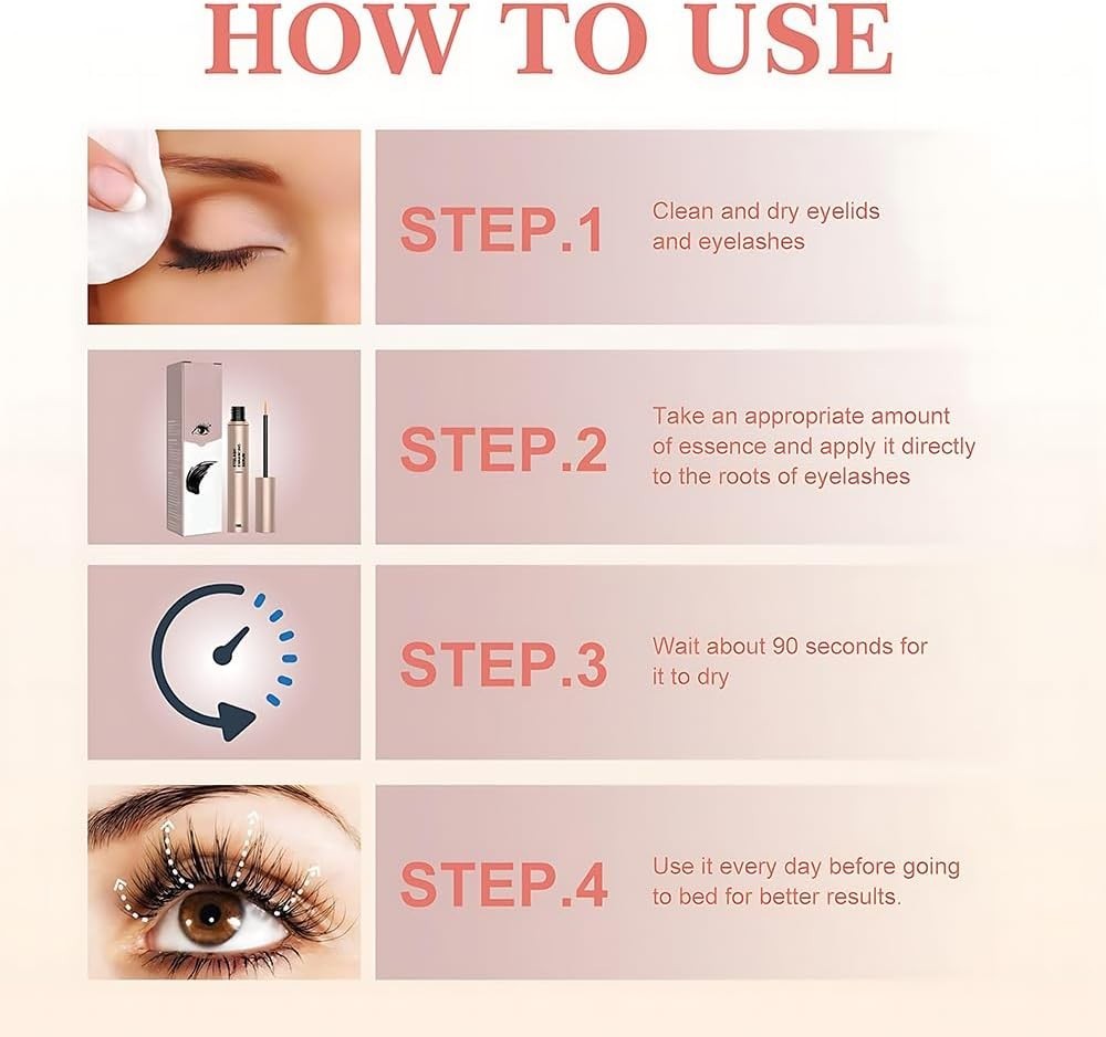 Eyelash Growth Serum Natural – Longer Thicker Lashes Fast – Lash Enhancer
