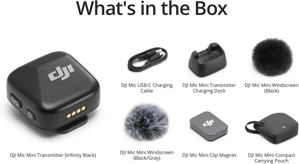 Mic Mini Transmitter (Infinity Black), Ultralight, Wireless Lavalier Microphone