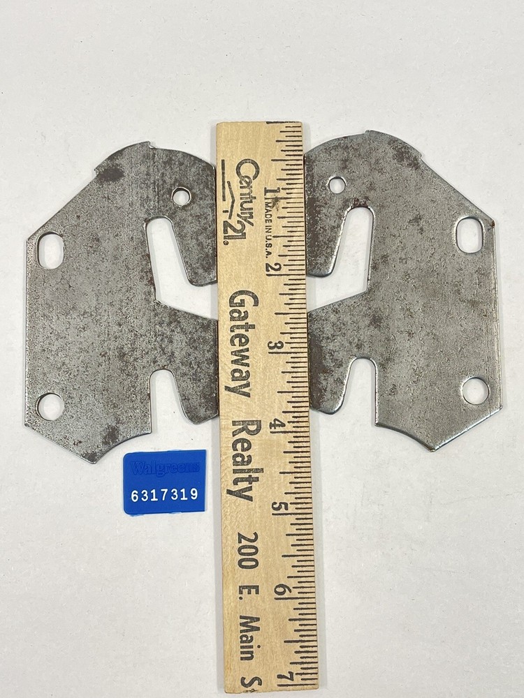 2 Antique Bed Rail HOOKS bed side end connecting hardware plate *g